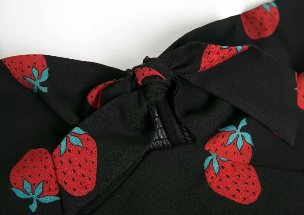 Bazaleas праздник центр лук женские топы и блузки Вишневый принт черный blusas mujer de moda