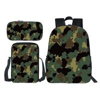 camouflage backpack 3pcsset children bags pencil case shoulder bag back to school gift for students teenagers everyday bookbags