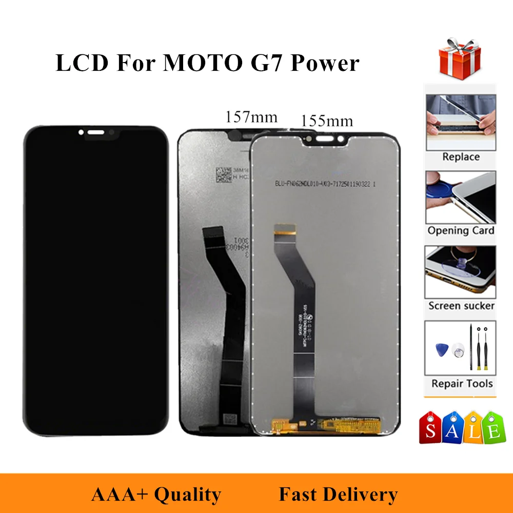 

LCD Display For Motorola Moto G7 Power XT1955-1 XT1955-2 XT1955-7 155mm/XT1955-5 XT1955-6 XT1955DL 157mm Touch Screen Digitizer
