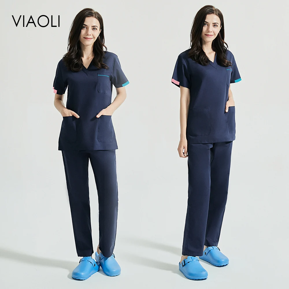 Viaoli медицинской Для мужчин скрабы одежда униформа новый v-образным вырезом