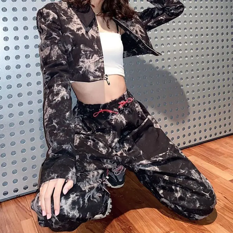 Комплект-карго JIEZuoFang Женский модные мешковатые брюки с завышенной талией