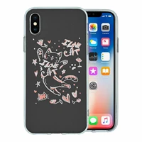 for apple iphone xs silicone case cat love hearts pattern s109