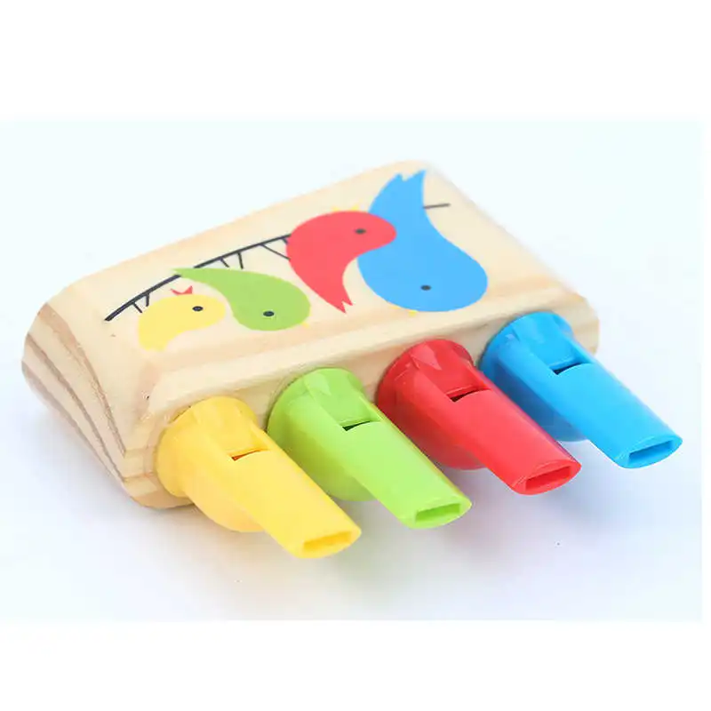

1pc colored baby panpipe wooden toys Whistle young music education early development intelligence toys for children