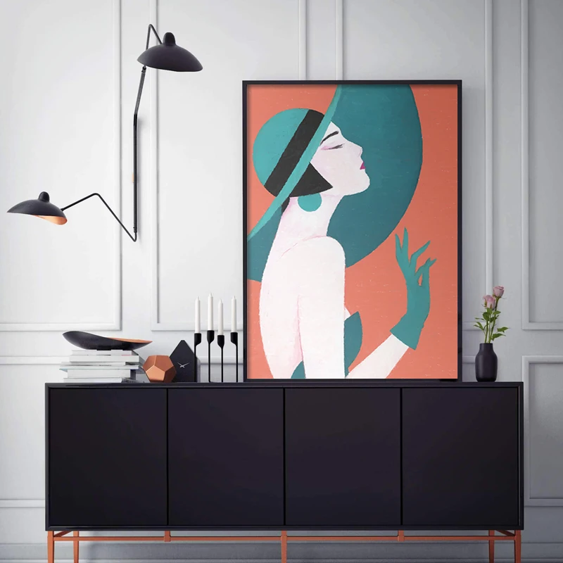 Современные пикантные женские холсте картина печатный плакат для гостиной в