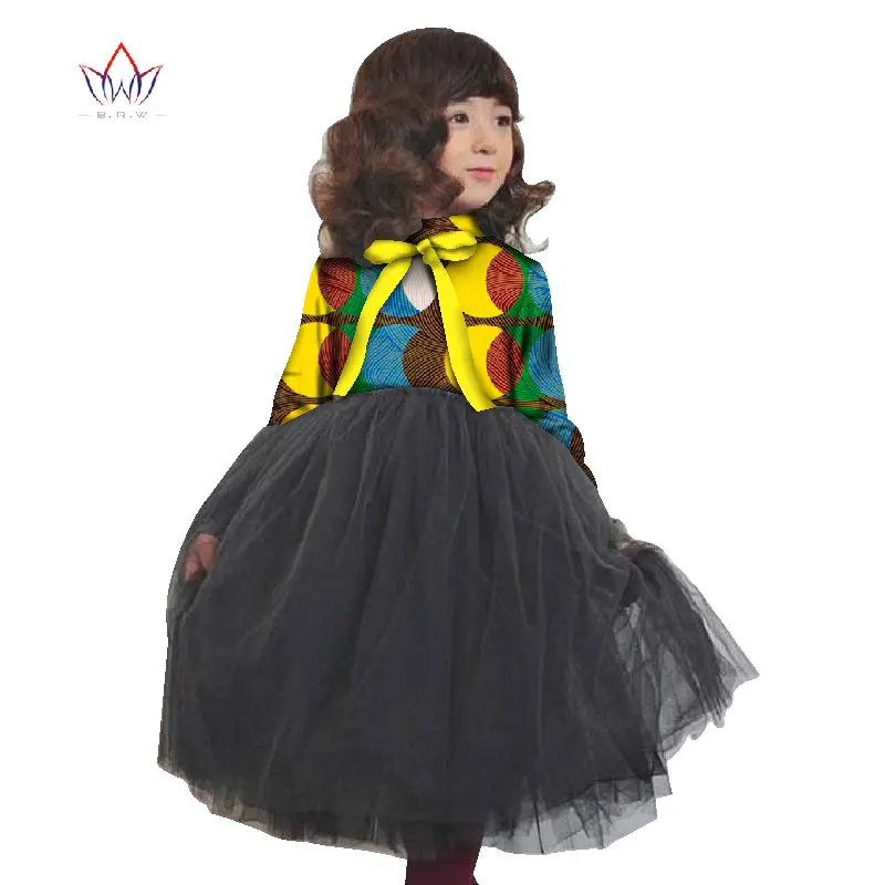 Платье для девочек в африканском стиле Кружевная одежда Детская с круглым