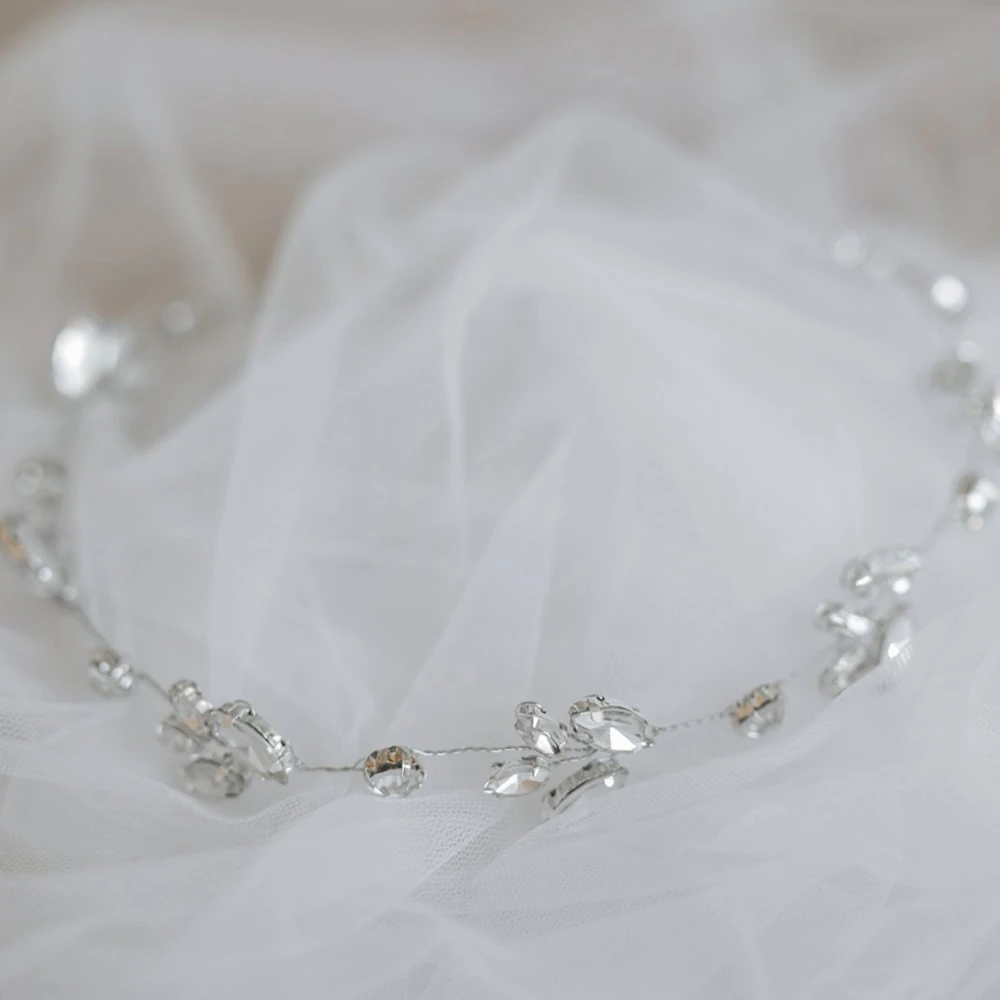 Свадебные серебряные стразы повязка на голову с кристаллами свадебные волосы