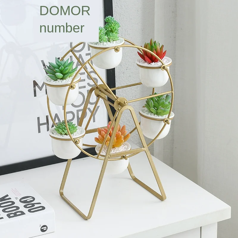 Simple and creative Ferris wheel iron multi meat flowerpot manual welding Nordic combination pot frame set | Дом и сад