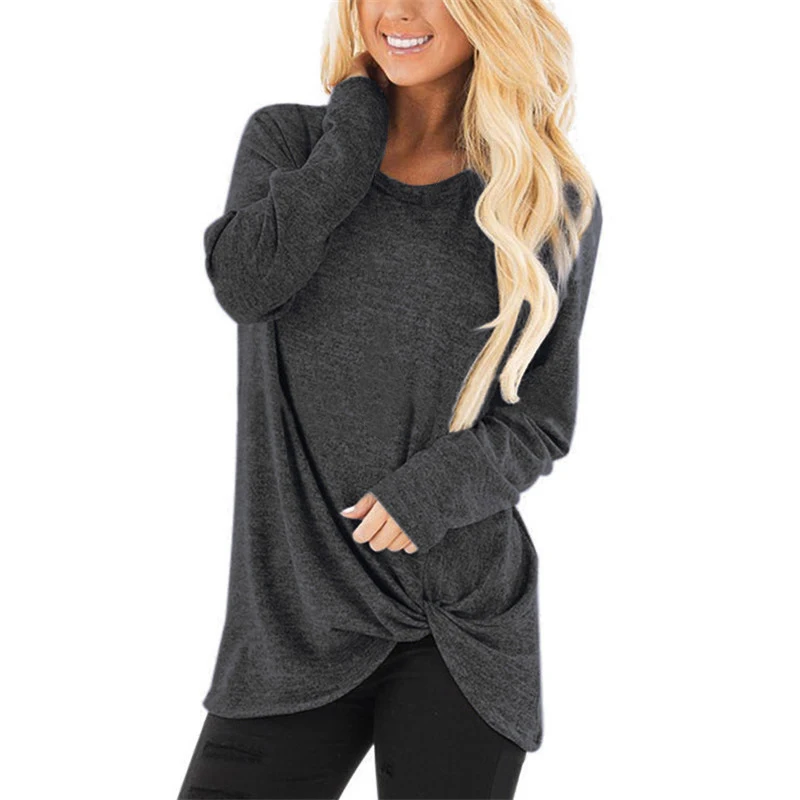 

Autumn T-Shirts Women Long Sleeve Round Neck Cute Floral Print Top