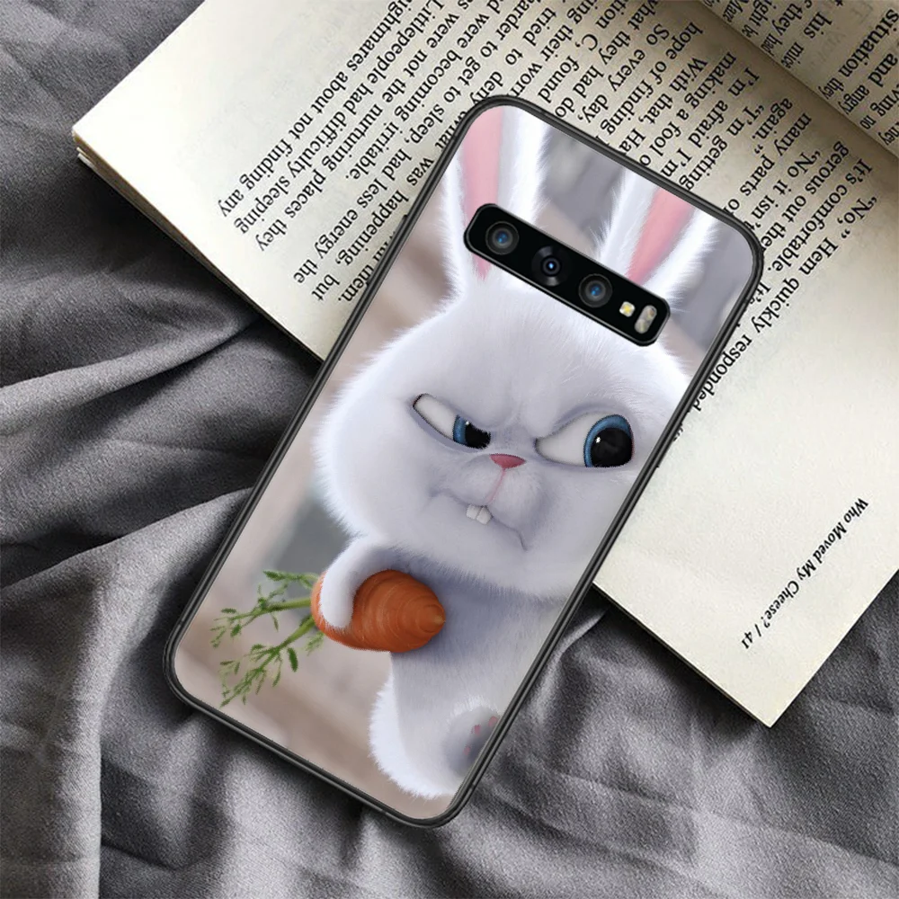 

Pet secret rabbit bunny Phone Case For Samsung Galaxy Note S 8 9 10 20 Plus E Lite Uitra black Back Fashion Cover Tpu Prime