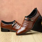 Мужские туфли из искусственной кожи, деловые удобные туфли на плоской подошве с острым носком, повседневная обувь XIN-Shipping