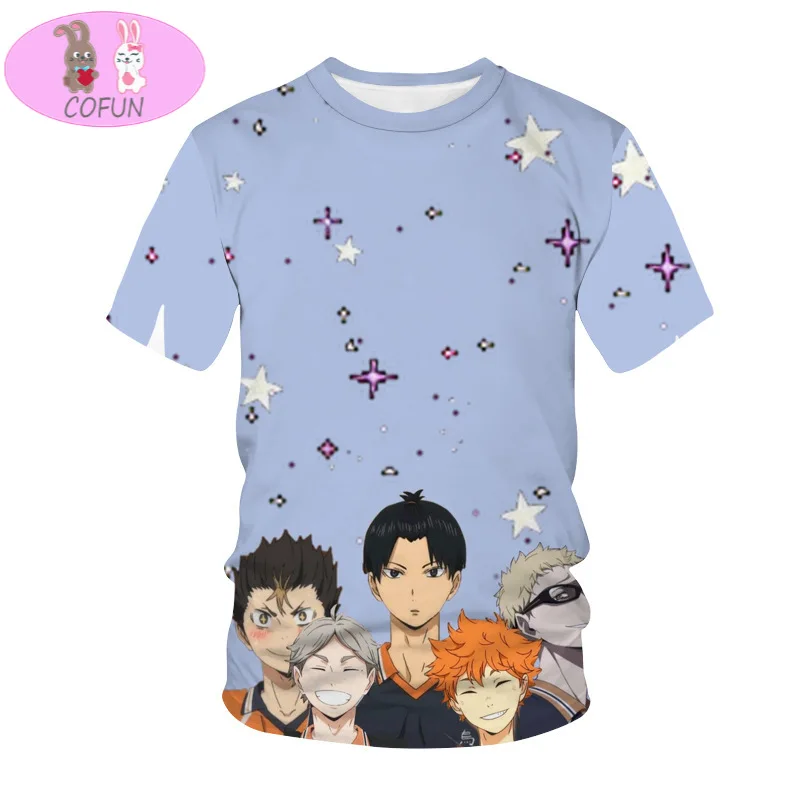 

COFUN Hot Anime Haikyuu! Мягкая модная футболка Shoyo Kageyama с принтом в стиле Харадзюку, детские футболки унисекс