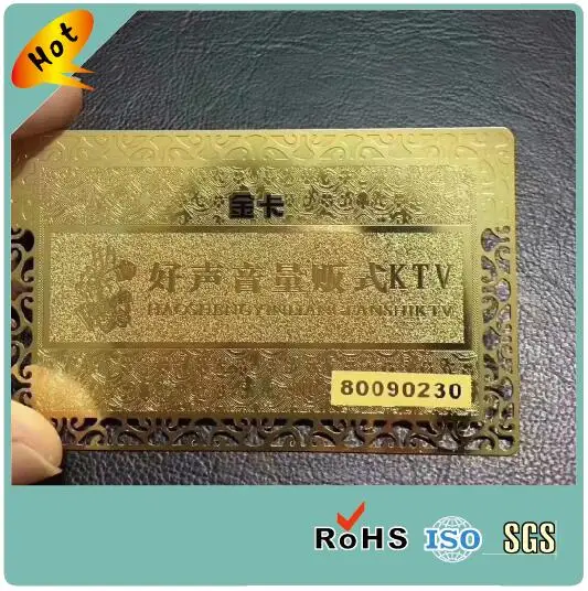 High quality different metal cards samples shipping cost