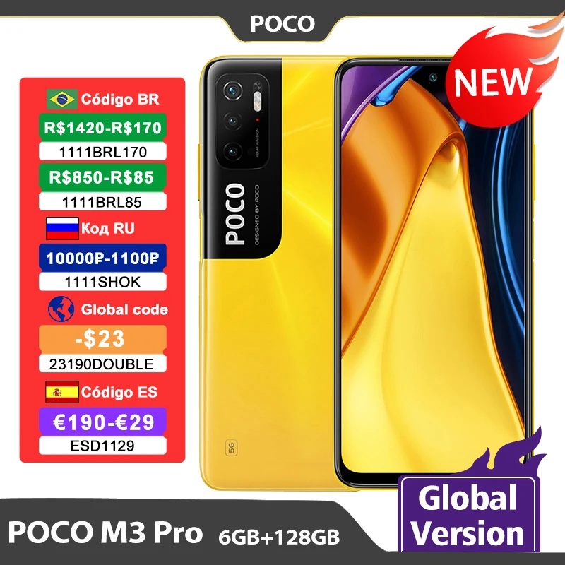 

Новинка! Смартфон глобальная версия POCO M3 Pro, NFC, 64 ГБ/128 ГБ, Восьмиядерный, 90 Гц, 6,5 дюйма, FHD +, 700 дюйма, тройная камера 48 МП, 5000 мАч