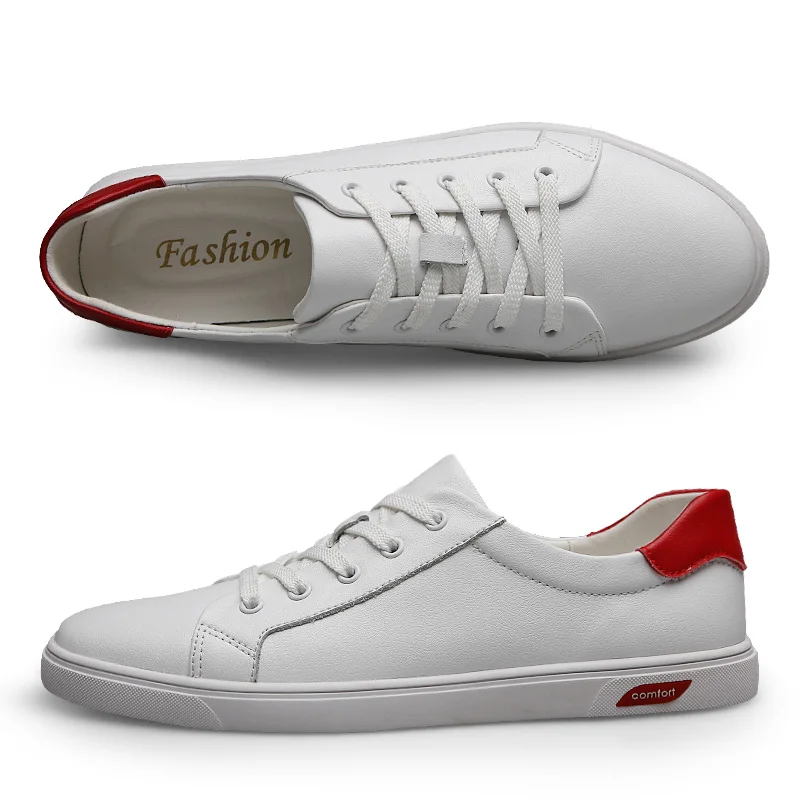 Classic Leather Shoes Summer Breathable Fashion Sneakers Black White Men Platform Original Walking %H8922 | Обувь