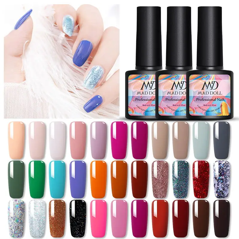 8 мл осено зимний серии гели для ногтей Soak Off гель Блестящий сверкающий УФ Лаки лак