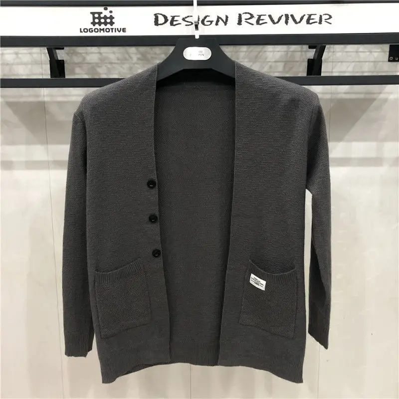 

Spring and Autumn New Thin Sweater Jacket Men's Cardigan Top Korean Slim Solid Color Base Knit Top Tide