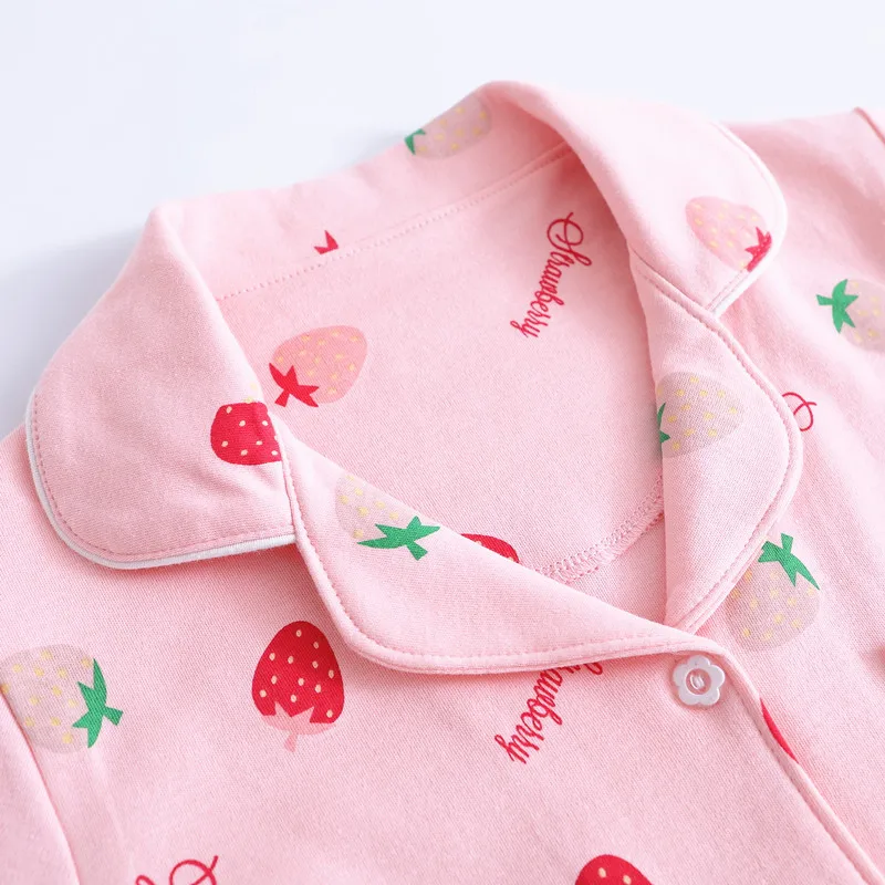 Высокое качество Весенние пижамы для девочек-подростков Одинаковые хлопковые