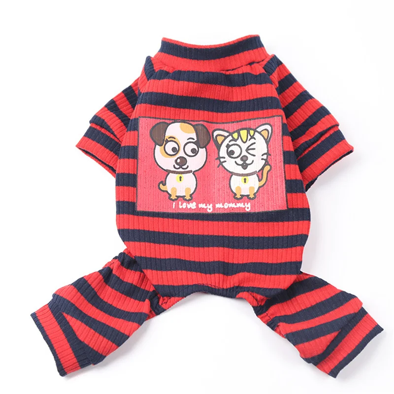 Собака пижамы для домашних животных одежда собак кошек общие костюм с рисунком