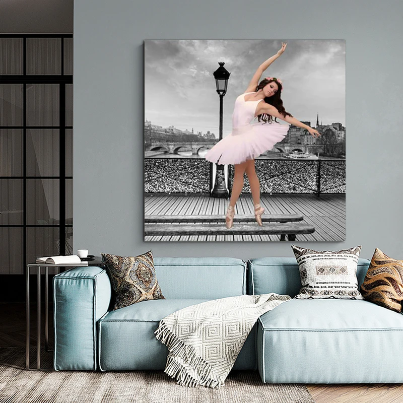 Картина для гостиной балетный постер с танцовщицей настенная живопись на холсте