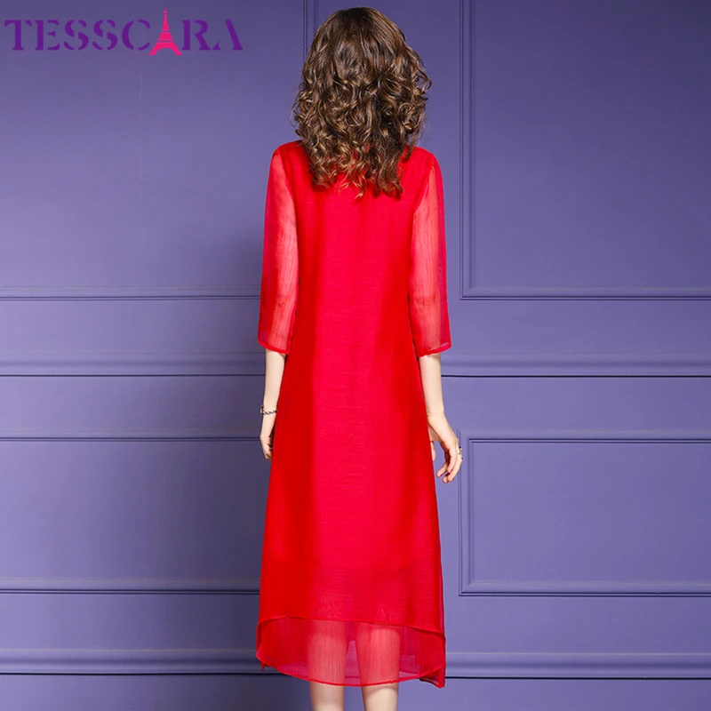 Женское элегантное мягкое шифоновое платье TESSCARA женское дизайнерское