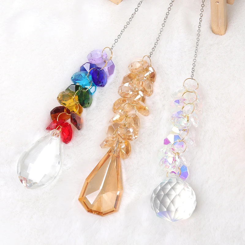 

Sun Light Catcher Crystal Windchimes Chakra Crystal Chandelier Crystals Ball Prism Pendant Rainbow Maker Hanging Chakra Cascade