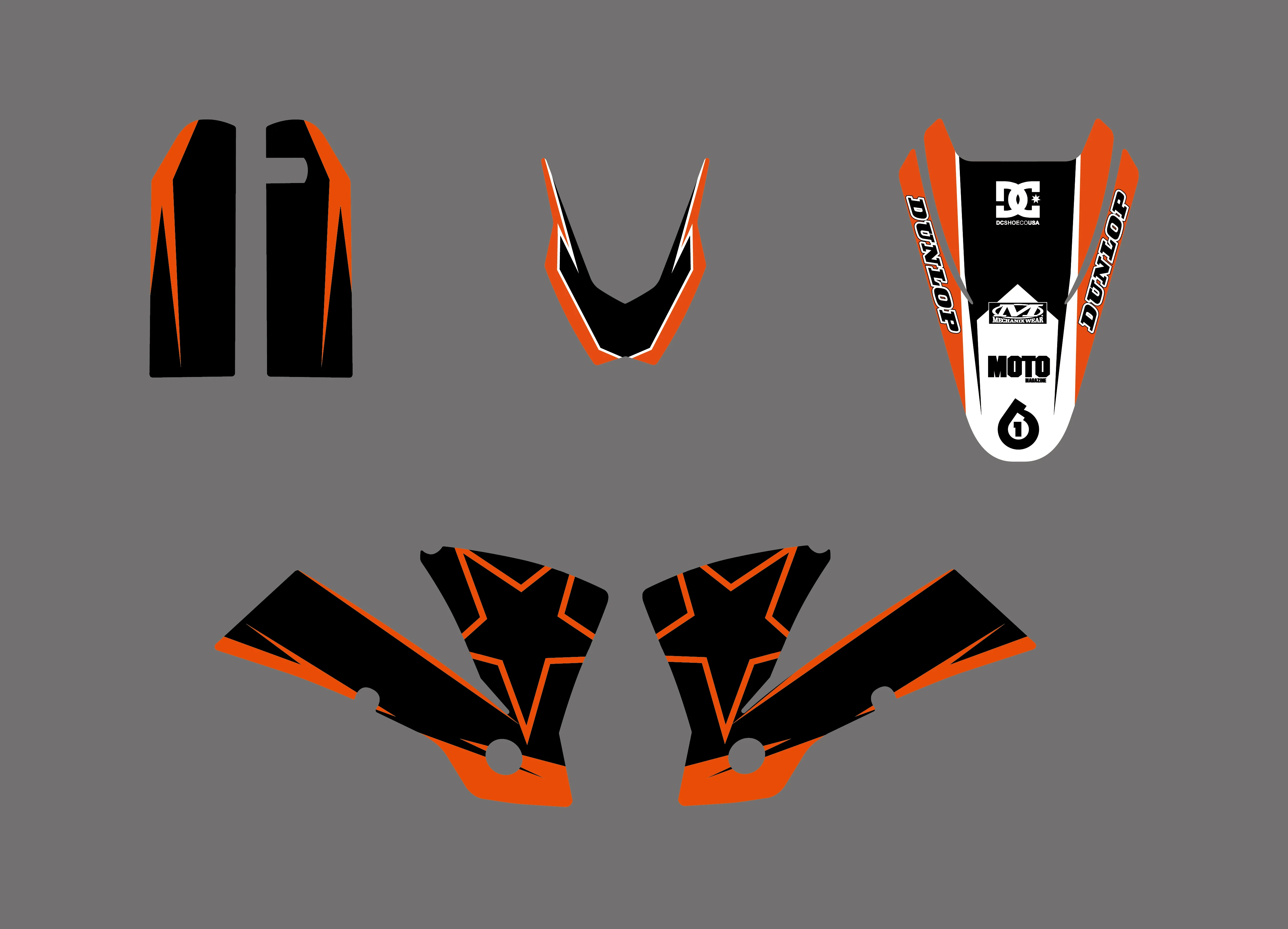 Новый стиль (0419 оранжевого и черного цвета) команда графика фоны наклейки для KTM 125