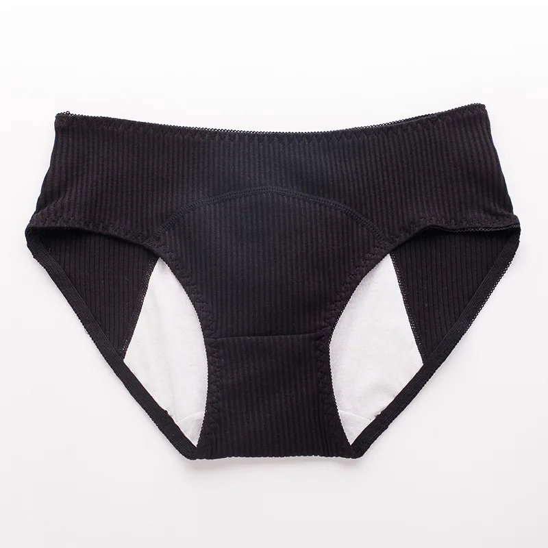 3 шт./партия средняя талия полосатые герметичные менструальные трусики хлопок