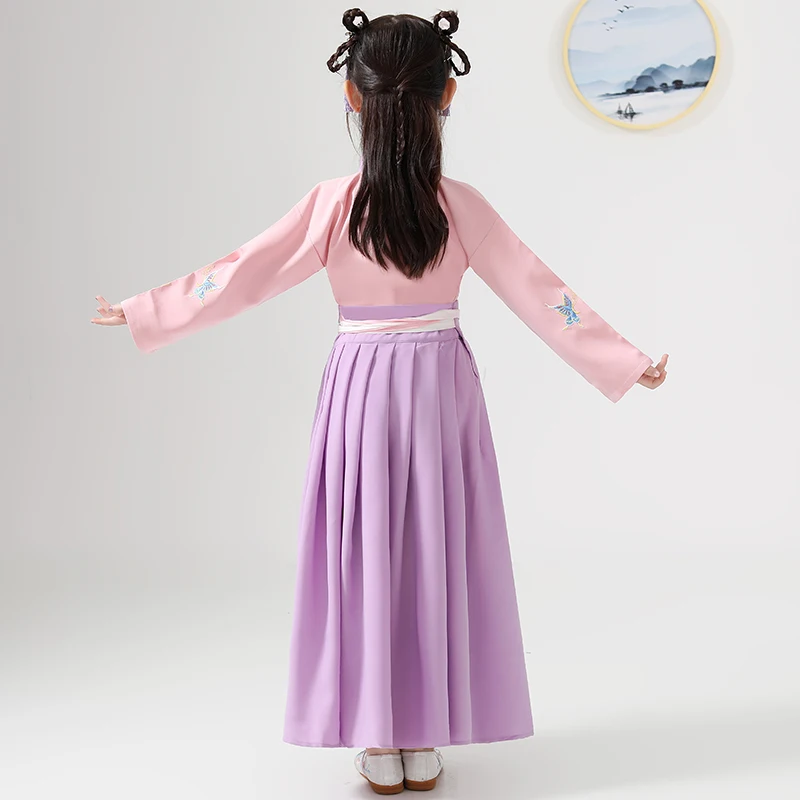 Костюм Тан ханьфу Новогодняя одежда для девочек китайский традиционный костюм