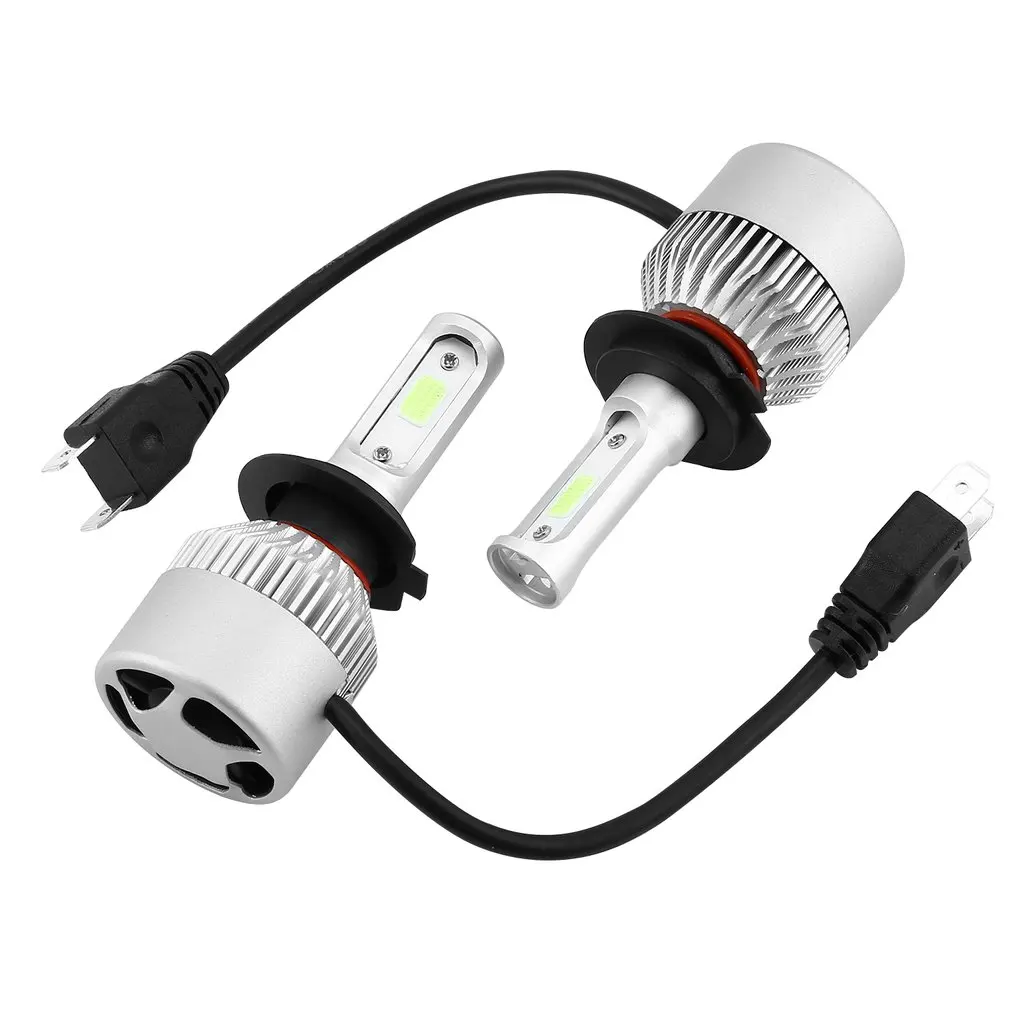 

2 Pcs 72W Ice Blue Light Led Headlight 6500K 7600LM S2 COB High Power Headlight Car Hi/Lo Beam Auto Bulbs