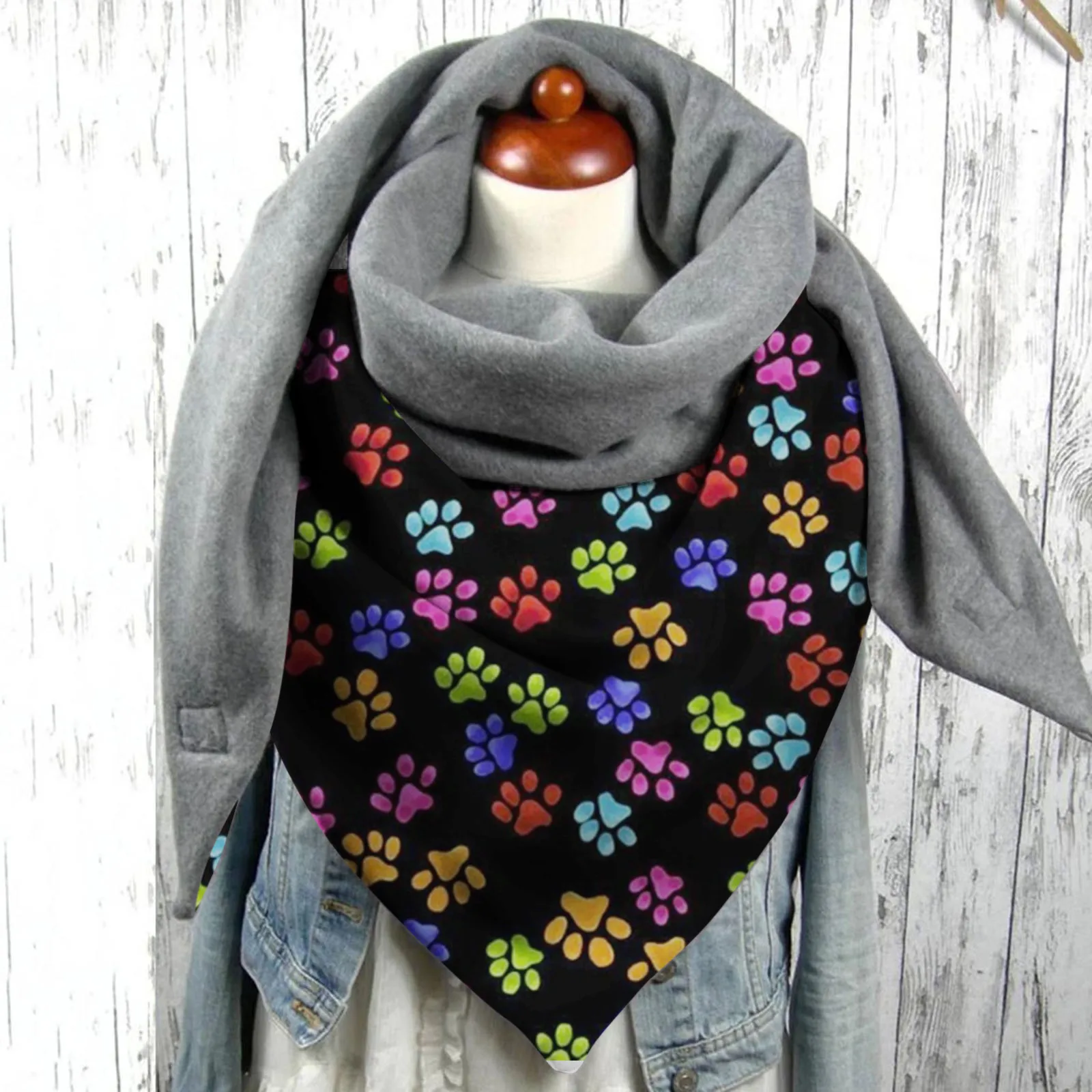 

Bufanda Winter Women Scarf Butterfly Printing Button Soft Wrap Shawls Casual Warm Scarves Shawls Scarf Women Cashmere Scarves