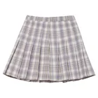 Женская плиссированная юбка, в клетку, с высокой талией