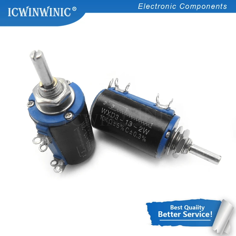 

2piece WXD3-13-2W 10K ohm WXD3-13 2W Wirewound Potentiometer Rotary side Rotary Multiturn NEW Hot sale In Stock