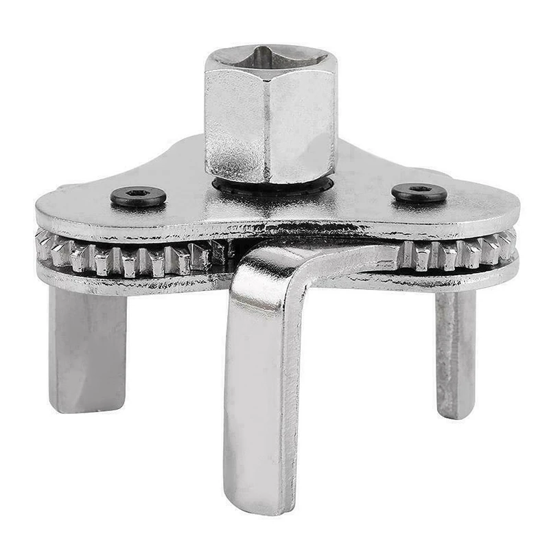 

Car Auto Oil Filter Wrench with 3 Jaws Adjustable Universal Oil Filter Wrench(Silver)
