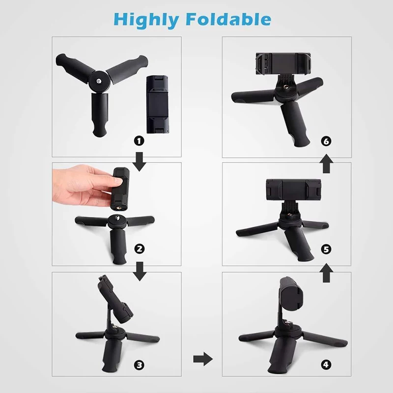 

Mini Tripod For Camera Smartphone Holder For iPhone Xiaomi Huawei Phone Stand Mount Portable pied appareil photo Compact Tripod