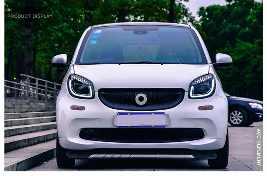 2 шт. светодиодный фары для Benz Smart- светодиодный Автомобильные фары ангельские глазки комплект ксеноновых фар, Высокопрочная конструкция протовотуманная подсветка Габаритные огни