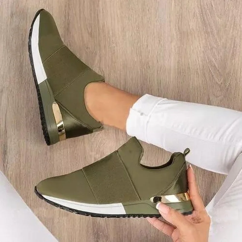 

Vulcanize Shoes Sneakers Women Shoes Ladies Slip-On Knit Solid Color Sneakers for Female Sport Mesh Casual Shoes for Women 2021