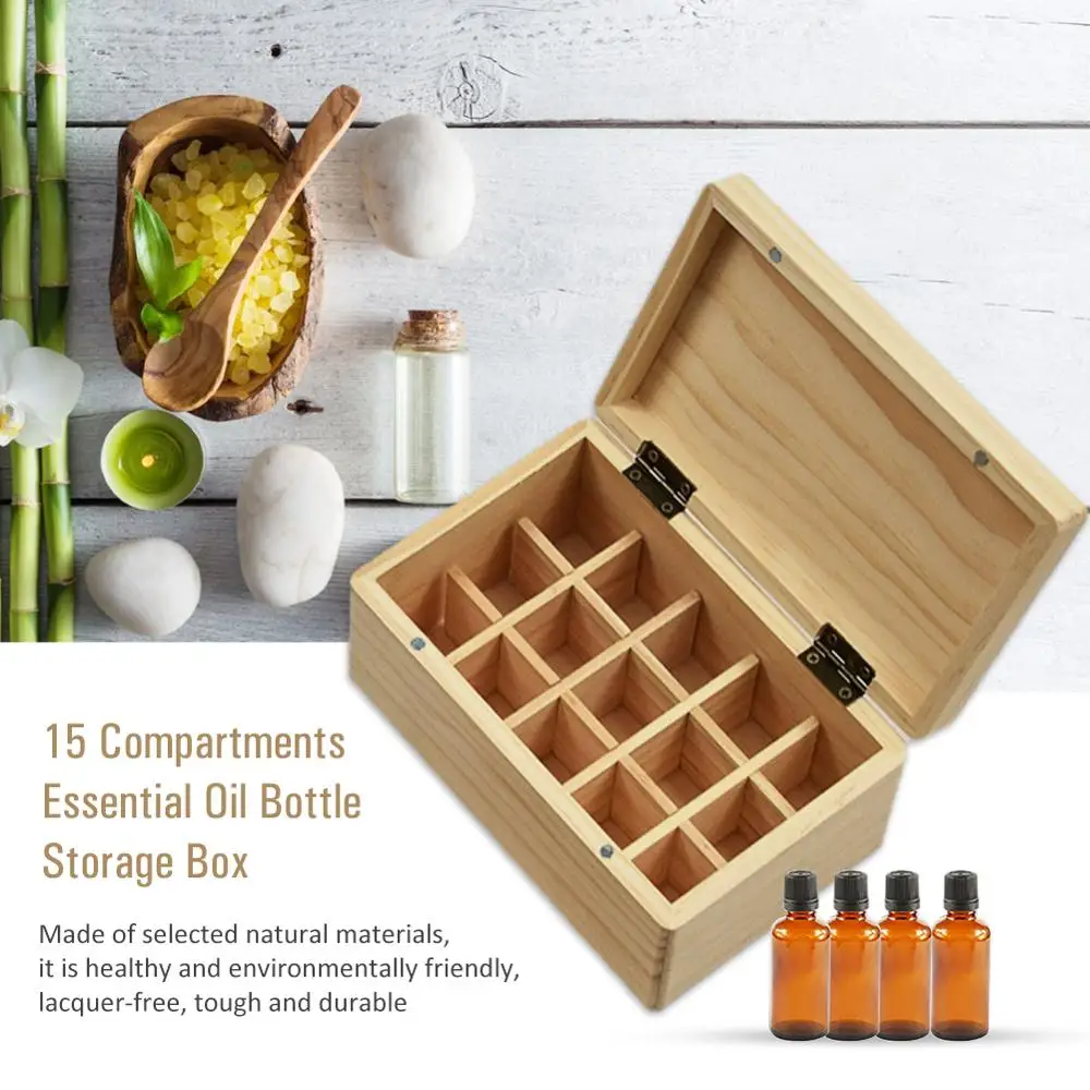 

13 Grids Essential Oil Wooden Holder 5ml /10ml /15ml/115ml Wood Aromatherapy Organizer Holder Multifunction Holder