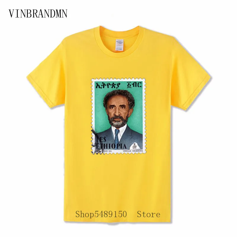 Новая футболка с изображением императора Haile Selassie героев Эфиопии Мужская