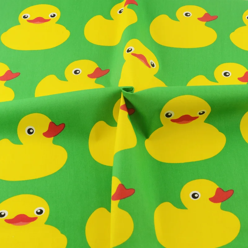 

Teramila Cotton Fabrics Green Yellow Duck Tissue Quilting Bedding Decoration Home Textile Patchwork Sewing Cloth Tecido