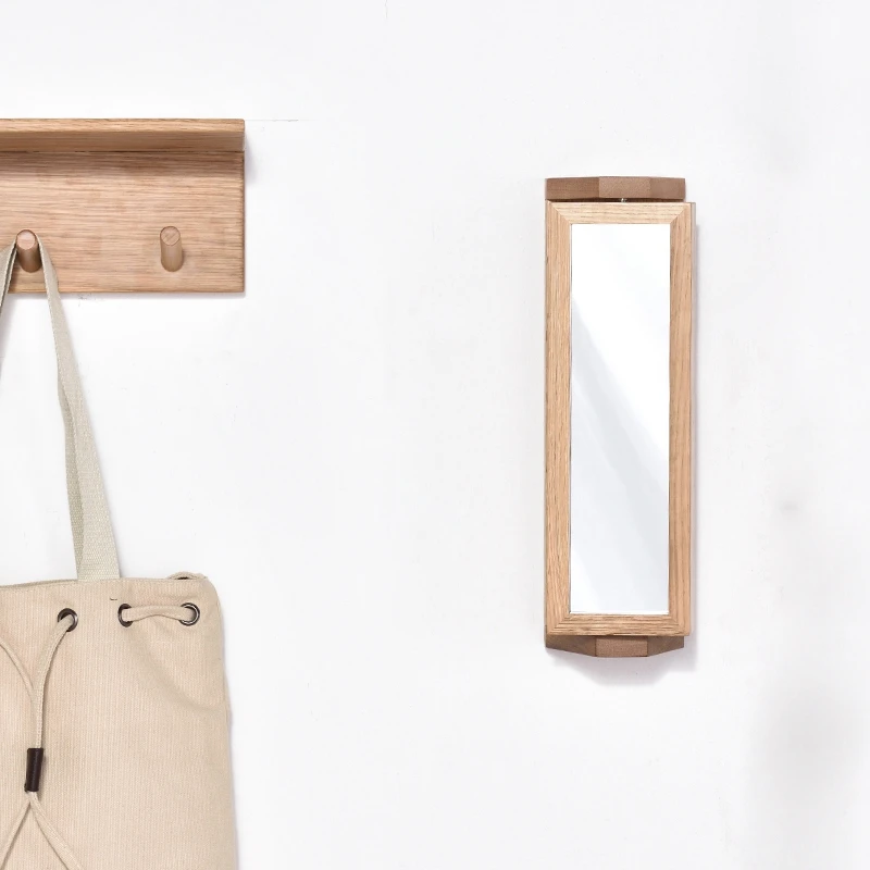 Белая дубовая вращающаяся коробка для ключей полностью твердая древесина