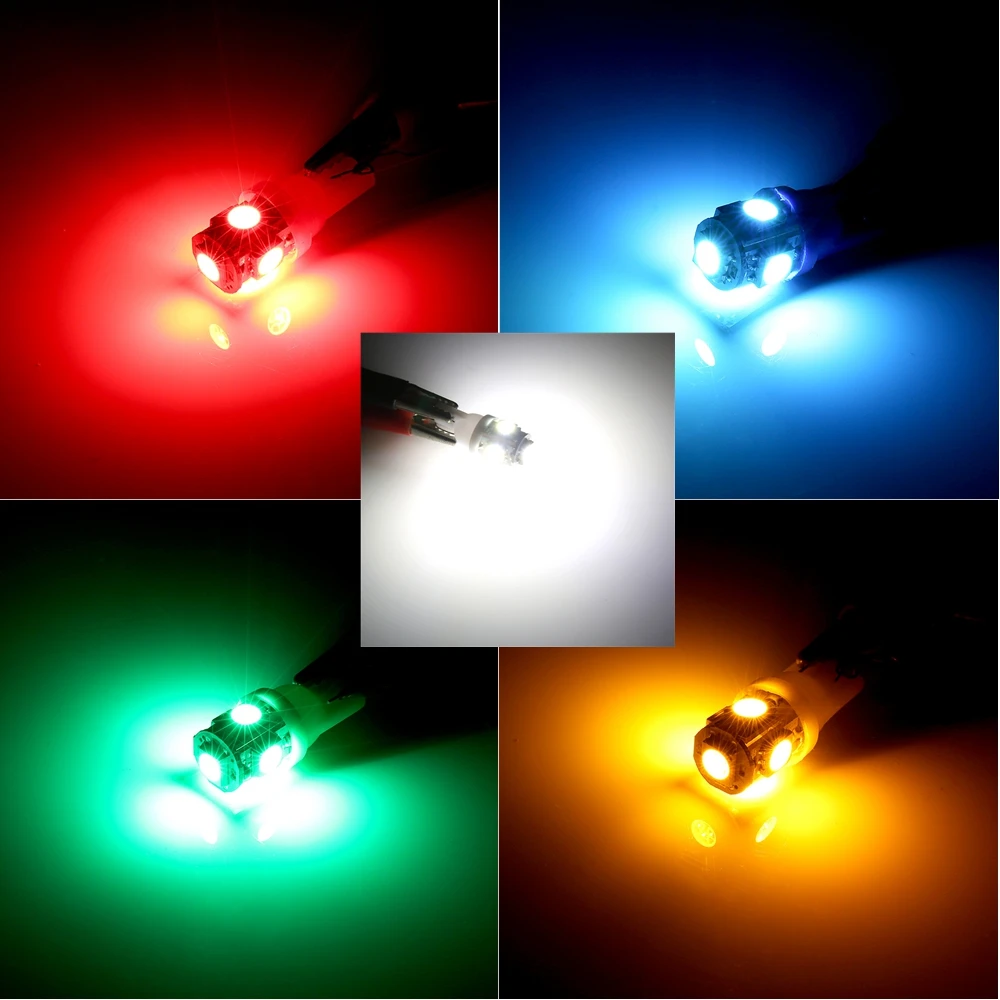 10 шт. T10 W5W светодиодный светильник 5 SMD Белый для Benz A200 A180 B180 B200 CLA GLA AMG A B C E S CLS GLK SLK GLE