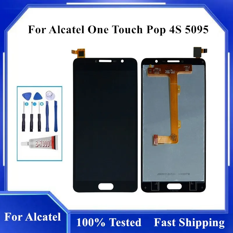 100% протестированный ЖК-дисплей 5,5 дюйма для Alcatel 5095 Pop 4s 5095B 5095I 5095K 5095L, дигитайзер, экран, сенсорная панель, стекло в сборе