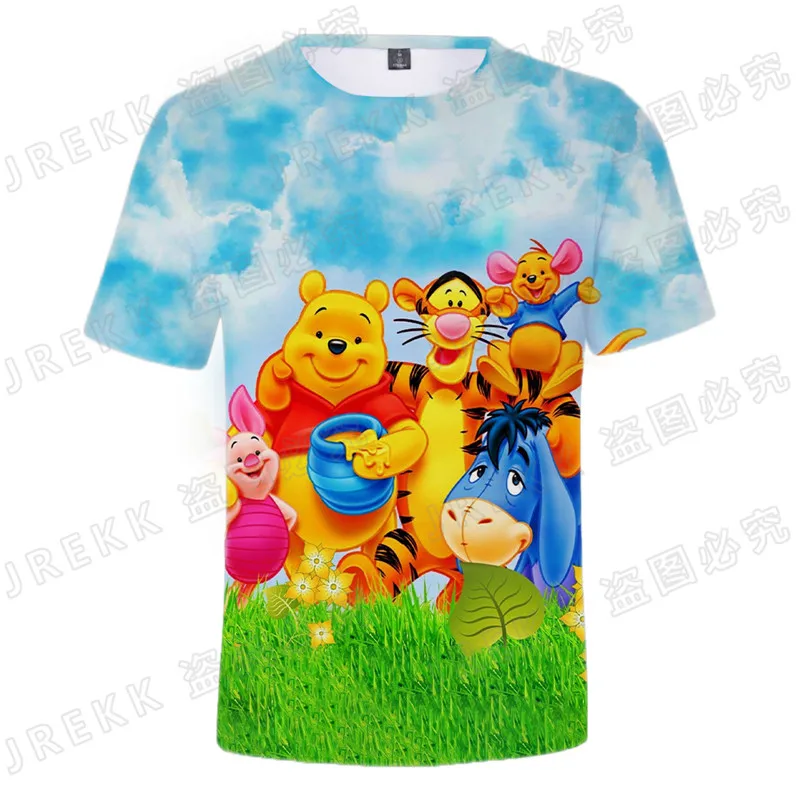 

Winnie the Pooh Bear Edward Pooh Mr Sanders Kids Short Sleeve T-shirts Summer 3D Print Disner Cartoon Anime Clothes For Men