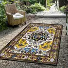 Коврики для балкона в персидском стиле, марокканский цветочный принт, домашний садовый мат для прихожей, кухни, прихожей, спальни, противоскользящий напольный ковер