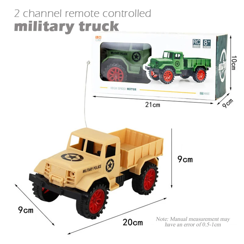 2 канальная модель военного грузовика с дистанционным управлением 1:24