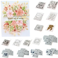 flower series suit metal cutting dies stamp stencil scrapbooking diary decoration embossing diy greeting card 2021 new arrival