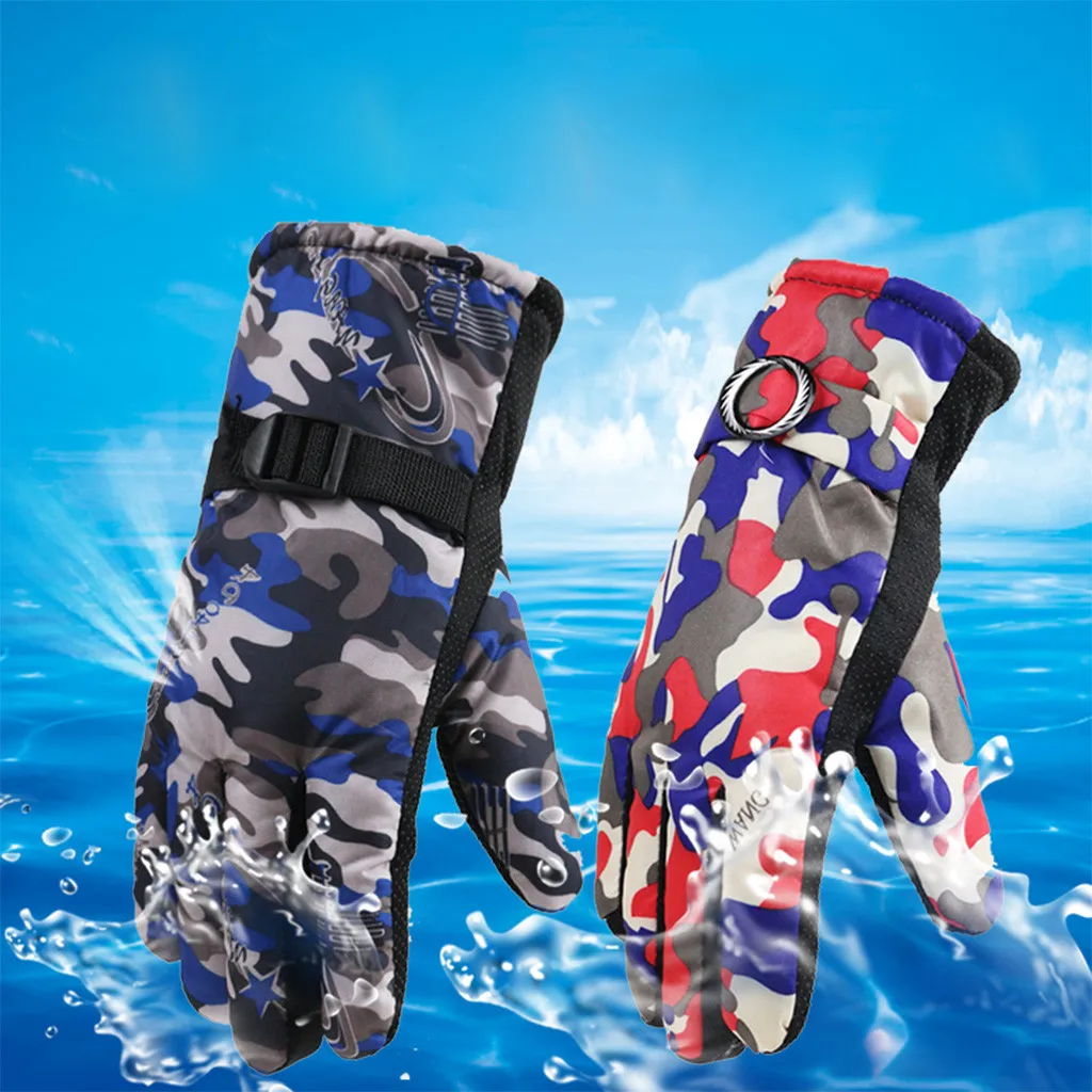 Женские зимние перчатки Нескользящие водонепроницаемые уличные для вождения утепленные плюс женские