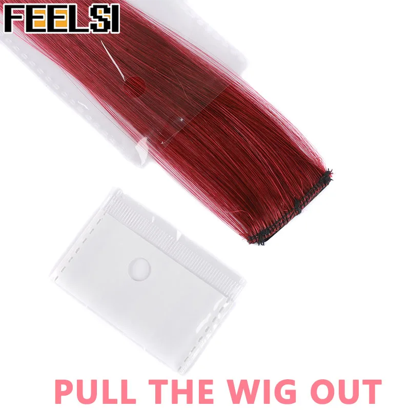 Цветные синтетические накладные волосы FEELSI прямые пряди для занятий спортом 18