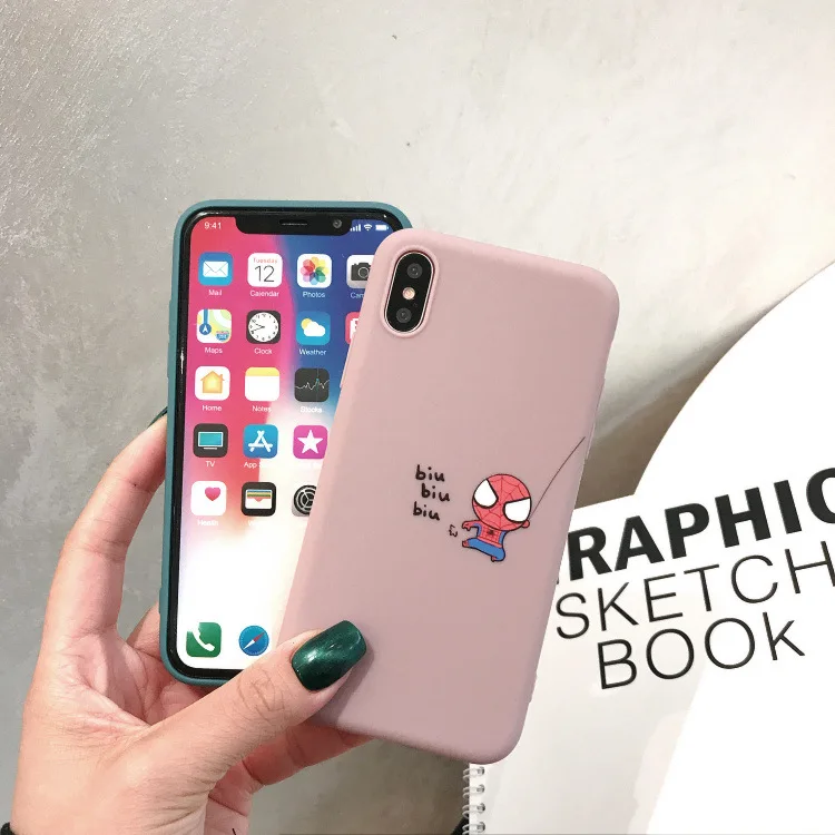 Милый мягкий чехол с человеком-пауком для телефона iphone 7 8 6 6s X S Max XR Plus 7Plus 8plus |