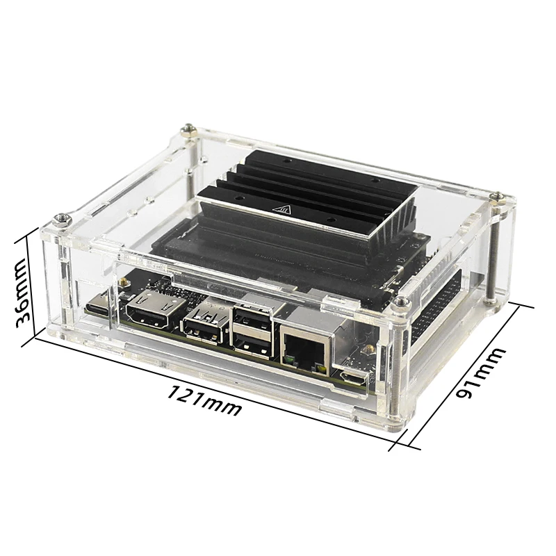 Фото Чехол для Nvidia Jetson Nano Acrylic, прозрачный чехол с камерой IMX219, держателем и вентилятором для Jetson Nano A02/B01/2 ГБ №4